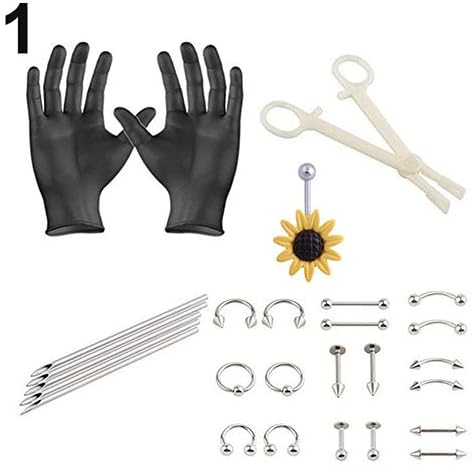 DarweirlueD Professional Body Piercing Tool Kit Ear Nose Navel Nipple Stainless Steel Needles Set Home Accessories #1