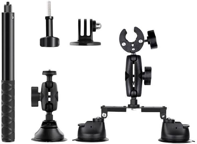 CENXI Suction Cup Car Mount for Action Camera, for Insta360 X5 X4 X3, Gopro,360° Rotation Car Holder for Windshield Window,Car Hood,Top Roof, Trunk lid