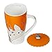 Cute Totoro Mug with Silicone Lid Color Orange, 1 Piece