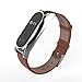 GUYO miband 2 Strap Leather Replacement Strap Wristband Accessories for Xiaomi Mi Band 2 Genuine Leather Replacement Smart WatchBand with Magnetic Suction Shell(Original Fashion Design) Leather Brown