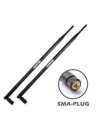 TECHTOO Antena WiFi omnidireccional 9dBi con conector SMA macho (SMA J) para cámara IP Foscam y otras cámaras de seguridad inalámbricas 2,4 Ghz Wireless Networking Device(2 unidades)