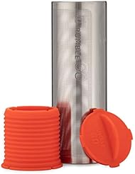 Rumble Go: Portable Cold Brew Coffee Filter - Universal Design Fits Most Wide Mouth, 16-32oz Water Bottles - Brews Coffee Anywhere - Eco-Friendly Design & No Disposable Parts (Orangey-Red Cap & Base)
