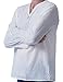 MEMITR Men Renaissance Medieval White Linen T Shirt V Neck Hippie Pirate Beach Kurta Yoga (Large)