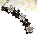 Lurrose Banana Hair Clips Toothed Ponytail Holder Strong Tension Hair Claw Flower Barrette for Women Girls,Black