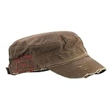 Mega Cap Cotton Distressed Washed Cadet Cap (Brown)