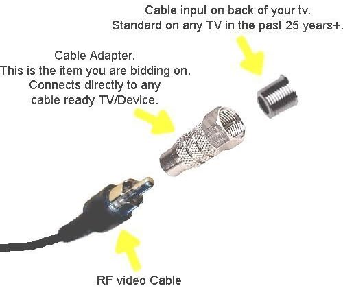 Atari 2600 Rf Tv Coaxial F Plug Female Adapter