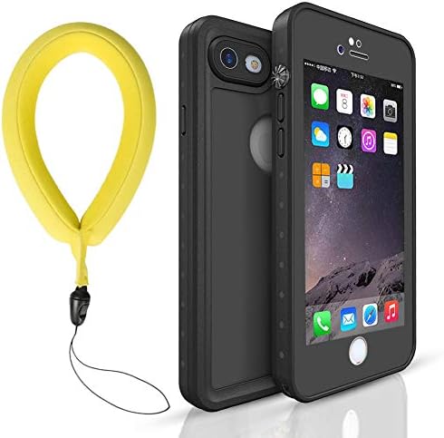 vcloo Waterproof Case for iPhone 7/8 SE 2020 Fully Sealed Snowproof Shockproof Dustproof Dirtproof Underwater Cover Rugged Heavy Duty Clear IP68 Certified (Black)