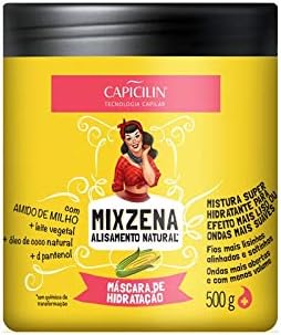 Linha Mixzena Alisamento Natural Capicilin - Mascara de Hidratacao 500 Gr - (Capicilin Mixzena Natural Straightening Collection - Moisturizing Mask Net 17.63 Oz)