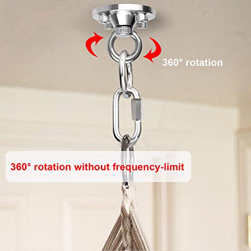 TSSS 360 Grad Drehen Deckenhaken Schaukel Boxsack Hängematte Haken Set - Bis 500kg Tragfähigkeit SUS 304 Edelstahl Wand… – Bild 3