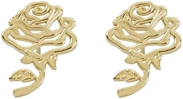 ディズニー プリンセス 美女と野獣 ジュエリー 女性用 14k イエローゴールド ローズ スタッドピアス Moledinaschools Com