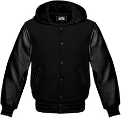 GOKTOG Hooded Varsity Jacket Women, Baseball
