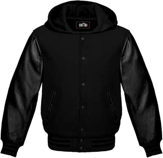 GOKTOG Hooded Varsity Jacket Women, Baseball