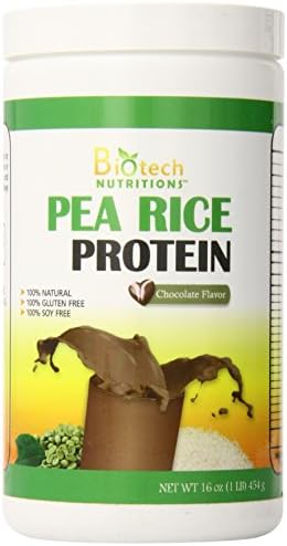 Biotech Nutritions Pure Non-GMO Pea Rice Protein, Chocolate, 16 Ounce