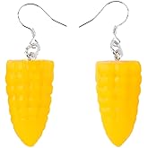 Yellow Corn Earrings for Women Handmade 3D Corn Drop Earrings Thanksgiving Day Holiday Jewelry