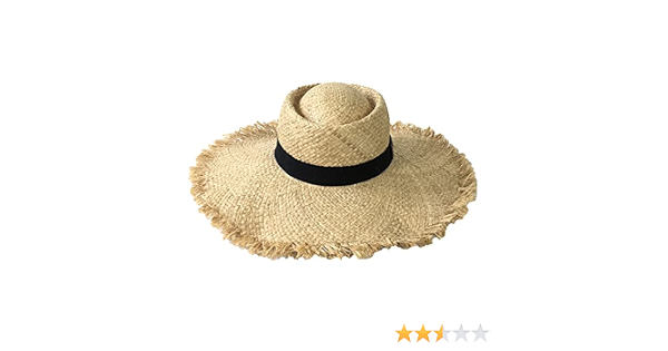 Blue Island Frayed Edge Wide Brim Straw 