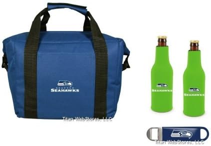 Titan WebStores NFL Football Team Logo 12 Pack Tailgating Cooler, Bottle Suits & Beer Opener Gift Set