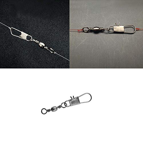 YINETTECH 300 Stücke Barrel Snap Wirbel Angeln Stecker mit Aufbewahrungsbox 6 8 10 12 14 Sicherheit Köder Leine… – Bild 4