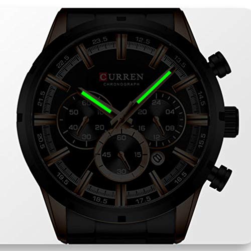 Curren 8355 - Reloj de pulsera para hombre, analógico, de acero y cuarzo, color negro - Imagen 3