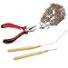 Neitsi® Hair Extension Remove Pliers + Pulling Hook + Bead Device Tool Kits for Nano Rings Beads Loops (with L.Brown# Nano Rings)