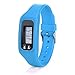 Perman Durable Digital LCD Pedometer Run Step Walking Distance Calorie Counter Watch Bracelet (HONHX Blue)