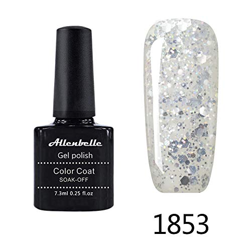 Allenbelle Gel Nail Polish Set Soak Off UV LED Gel Polish Require Gel Base Top Coat Nail Lamp 1853