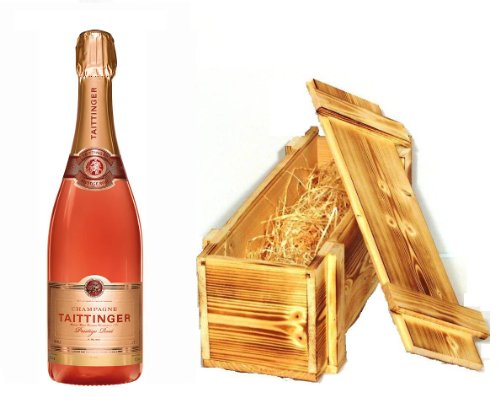Taittinger Prestige Rosé Brut Champagner in Holzkiste geflammt 12% 0,75l Fl.