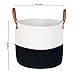 Alfie Sustainables Cotton Rope Basket (15? x 13?) - 100% Natural Decorative Woven Storage Basket Organizer with Leather Handles - for Living Room, Blankets, Toys, Laundry, Nursery, Baby Supplies