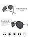 WELUK Aviator Sunglasses for Men Polarized Large Metal Frame - UV 400 Protection 63mm Black Lens