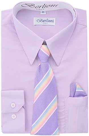 Boy's Dress Shirt, Necktie, and Hanky Set - Lilac, Size 4