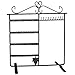 MyGift Metal Jewelry Tower, Compact Earrings Organizer Necklaces Hanger Bracelets Display Stand, Black