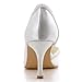 ElegantPark Women Peep Toe Beading High Heel Satin Wedding Bridal Dress Shoes