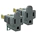 Katzco 3-Prong to 2-Prong Grounding Adapter Plug - 2 Piece for Wall Outlets - Converters for Outlets, Electrical, Household, Workshops, Industrial, Machinery, Appliances - UL Listed, Gray, Polarized