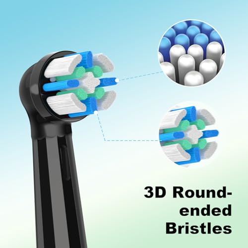 12 Pack iO Brush Heads Compatible with Oral B iO Toothbrush Head, Toothbrush Head for iO 2/3/4/5/6/7/8/9/10 Series Electric Toothbrushes, Gentle Yet Thorough Clean, Black