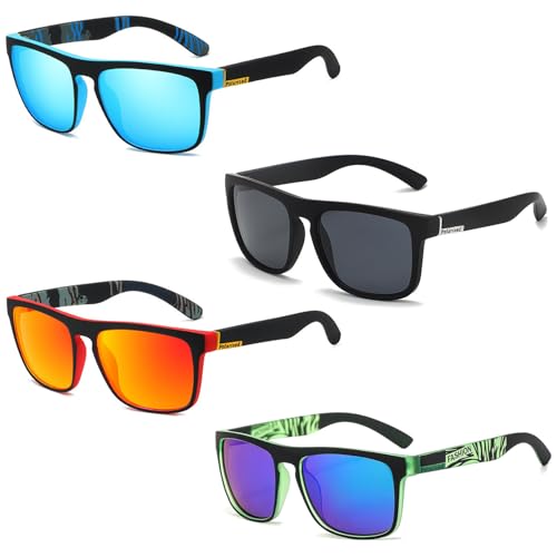 Eulihent 4 Pairs Polarized Sunglasses for Men Women Polarized Glasses Men UV400 Protection Polarized Sunglasses for Driving, Travel, Fishing, Cycling