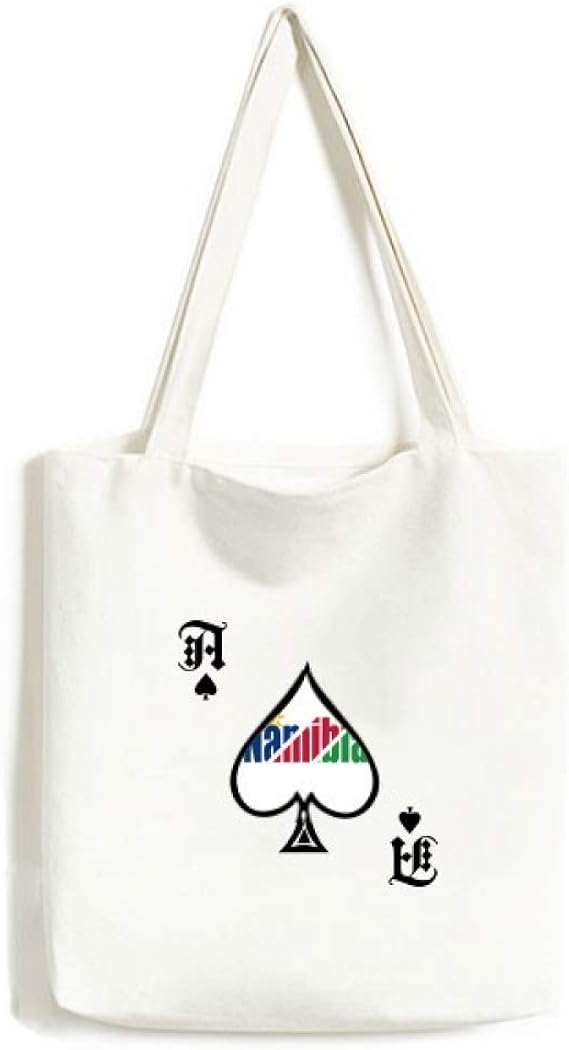 Amazon ナミビア 国旗 名前 ハンドバッグ クラフトポーカー スペード キャンバスバッグ ショッピングトート トートバッグ