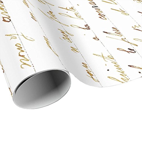 French Gift Wrap Sheets - Bronze Gold French Script Wrapping Paper - Gift Paper - Craft Paper