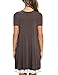 Sanifer Women's Short Sleeve Lace Tunic Dress Summer T-Shirt Dress with Pockets (Medium, Coffee)