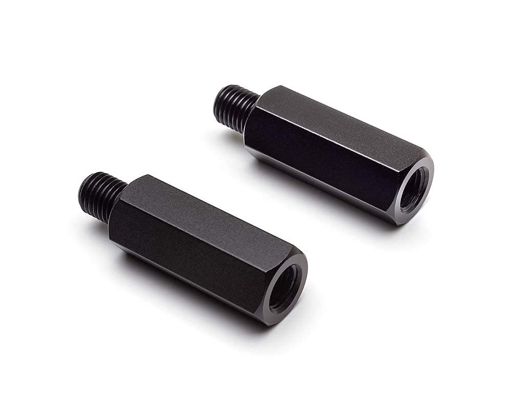 Aluminium Motorbike Mirror Risers Extenders 1 x M10 10mm 1.25mm Pitch Clockwise and 1 x Anticlockwise (Reverse) Thread | Quick and Easy Fit | Suitable for Yamaha and Royal Enfield Motorcycles
