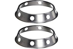 AIDIRui 2PCS Stainless Steel Wok Ring Metallic Round Bottom Wok Rack 10.43X11.8Inch Universal Size Inch for Gas Stove Fry Pan