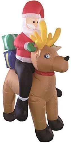 Inflatable 1.8m Santa Reindeer Gift Box Self Inflating Electric Blow Up Giant Large Outdoor Garden Christmas Xmas Figure Statue