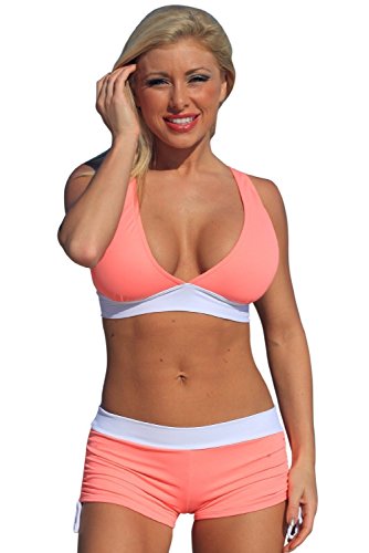 UjENA A280 Coral Candy Slimsuit TOP ONLY Size: M Bikini top Orange