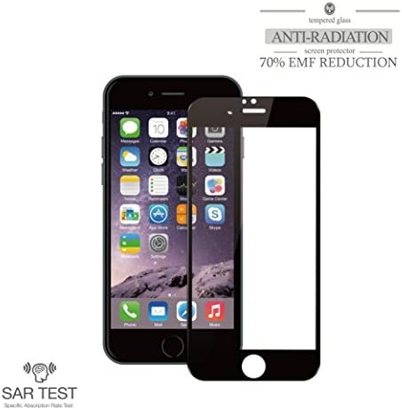 iPhone 7 Anti-Radiation Glass Screen Protector by RadiArmor – Protect your Screen and Block EMF by 70%. Perfect Clarity and ZERO loss in haptic feedback (Black)