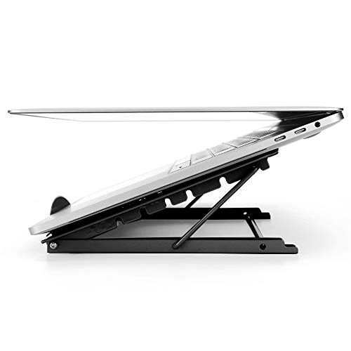 Laptop Stand, Adjustable Portable Laptop Holder For Desk, 6 Adjustable Height & Angle Laptop Stand Holder For 10-15.6" Pc Computer, Tablet, iPad (Black) - Thumbnail 7