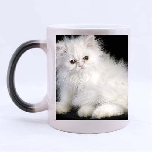 White Persian Cat Custom Mug - Ceramic Morphing Mug - 11 OZ Coffee/Tea Cup