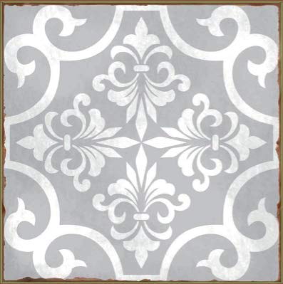 Grey Tile Stickers Victorian Morrocan Modern Retro self Adhesive wall Art Decor transfers-Bathroom backsplash Kitchen splashbacks Floral Decals Peel and Stick (Grey 6, 6 inch)