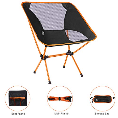 Tinya Ultralight Backpacking Camping Chair Adults Backpacker Heavy Duty 230lb Capacity Packable