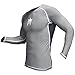 Meister Rush Long-Sleeve Rash Guard for MMA, BJJ & Surfing - Charcoal/Black - Large