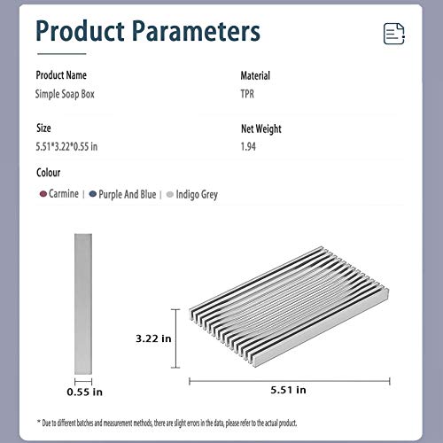 Okotxs Silicone Soap Dishes for Bathroom,Drainable Soap Dishes Soap Dish Pad for Shower,Bar Soap Holder for Shower/Bathroom, Durable Silicone Soap Dish Tray to Keep Soap Dry Clean (Gray)