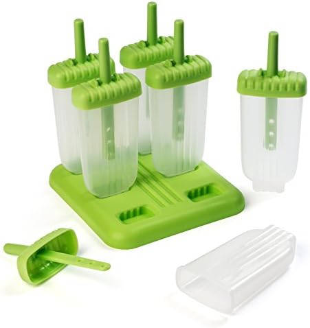 Supreme Set Of 6 Ice Pop Molds By Devulj | Durable BPA Free Plastic Popsicles With Ergonomic Grip | Reusable Popsicle Maker With Compact Drip Tray | Homemade &amp; Healthy Frozen Treats For Kids &amp; Adults