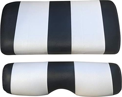 EZ GO TXT Golf Cart Black and White Self Installation Marine Vinyl Replacement Seat Cover All Model Years